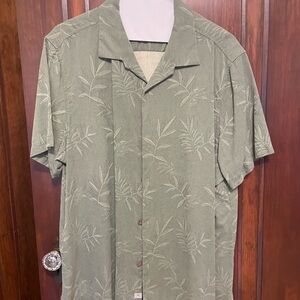 Tommy Bahama Green Casual Button Down Shirt with Tropical Design XXL Excellent